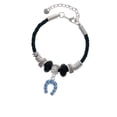 thumbnail image 2 of Delight Jewelry Silvertone Blue Crystal Horseshoe Niece Celtic Knot Leather Bead Bracelet, 7"+2" Extender, 2 of 4