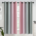 thumbnail image 2 of Yakamok Grommet Pink and Grey Ombre Room Darkening Curtains for Living Room/ Bedroom,2 Panels, 52x63 inches, 2 of 6