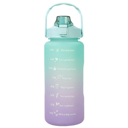

Gradient Color Water Bottle | 2Liter Water Cup with Straw and Handle | Portable Water Storage Containers with Flip-top Design for Traveling Running Camping Gift for Friends
