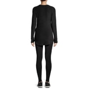 ClimateRight by Cuddl Duds Women's Stretch Fleece Long Sleeve Crew Neck Top & Legging Base Layer Set, Sizes XS to 4X
