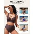 thumbnail image 4 of SHEWIN Women's 2 Pieces Bikini Swimsuit, High Waist Cut-Out Spaghetti Straps, Set (Women's), 4 of 10