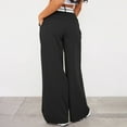 thumbnail image 6 of LLYwey High Waisted Wide Leg Pants for Women Solid Color Hanging Casual Wide Leg Trousers with Decorative Pockets At the Back for A Stylish Look Pants New Full Length Pants Regular Fitted Black 4XL, 6 of 8