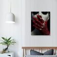 thumbnail image 3 of JRXY  Pictures for Living Room Fashion Woman Black White Paintings Canvas Sexy Beauty Red Lips Portrait Wall Art Modern Artwork Home Decor Giclee Framed Stretched Ready to Hang 12x16 in, 3 of 4