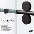 thumbnail image 4 of VIGO Elan 56 to 60 in. W x 66 in. H Sliding Frameless Tub Door in Matte Black with 3/8 in. (10mm) Fluted Glass, 4 of 14