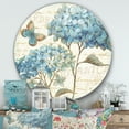 thumbnail image 2 of Designart 'papillon Jardin Bleu II' Art Mural Rond en Métal Style Ferme - Disque de 36, 2 of 5