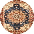 thumbnail image 1 of Ahgly Company Machine Washable Indoor Round Abstract Brown Red Area Rugs, 6' Round, 1 of 7