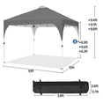 thumbnail image 4 of Yaheetech 10x10 FT Pop Up Canopy Tent with Roller Bag, Dark Gray, 4 of 10