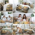 thumbnail image 6 of Deer Duvet Cover Set Queen Size Forest River Landscape Soft Lightweight Comforter Covers 4 Piece Bedding Set with 1 Duvet Cover 1 Bed Sheet & 2 Pillow Shams, 6 of 8