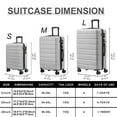 thumbnail image 3 of Checked Luggage PC ABS Hardside Suitcase with wheels USB Port Lightweight Luggage with TSA Lock 28 inch Silver, 3 of 7