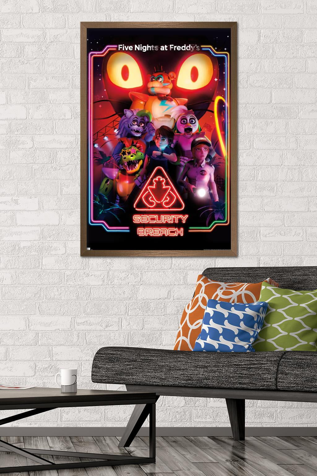 Five Nights at Freddy's: Security Breach - Key Art Wall Poster, 22.375" x 34" Framed