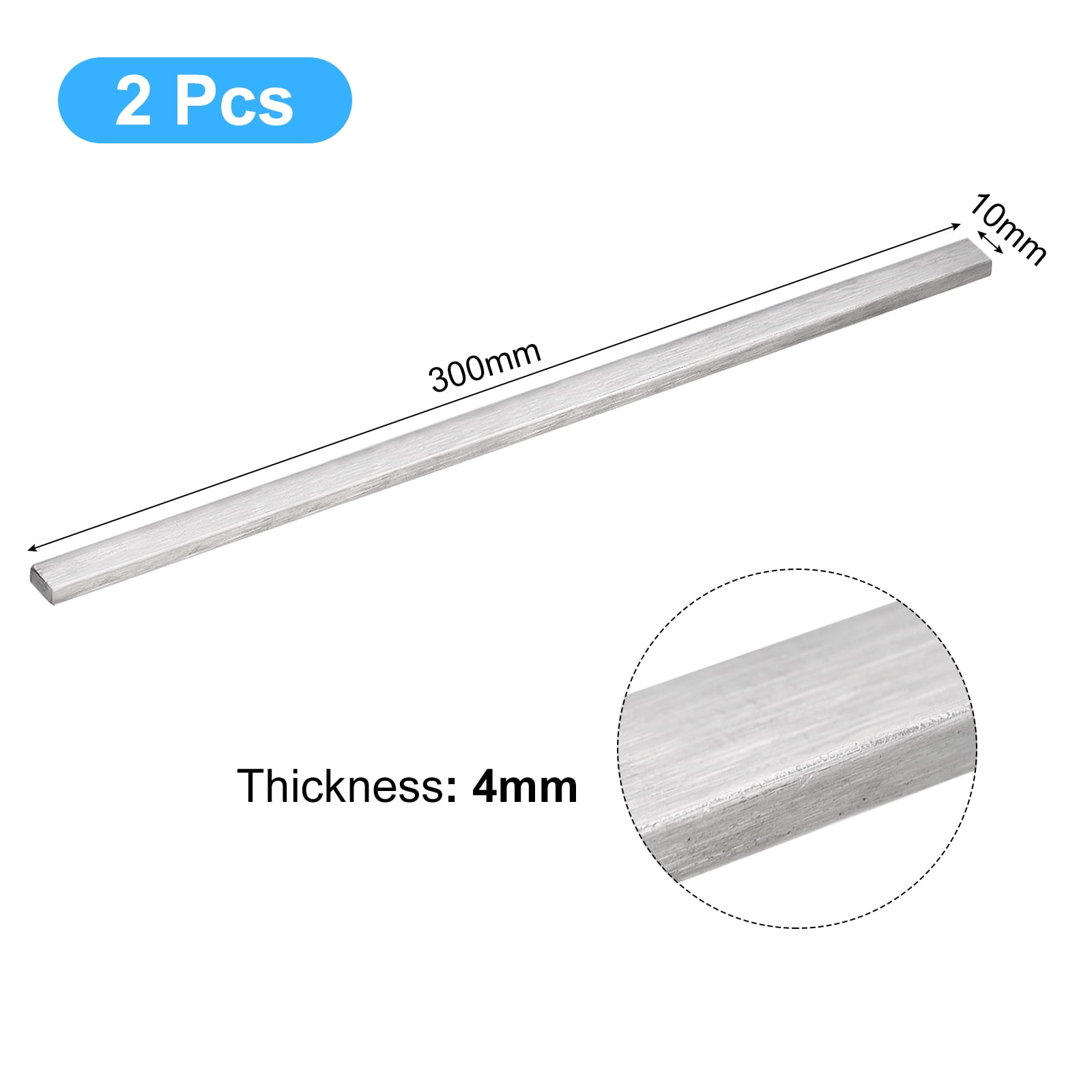 Lot De 2 Barres Plates Inox 304 Brossé 3x60x300 Mm - Pour Cuisine, Bricolage Et Artisanat