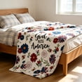 thumbnail image 4 of Patriotic Throw Blanket Soft Lightweight Flannel Fleece Independence Day Blanket For Bed Office Travel Air Conditioned Room Summer Nap Small Size, 4 of 6