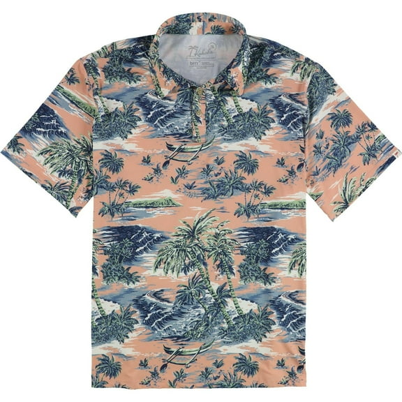 Kahala Mens The Original Aloha Polo Shirt, Orange, XX-Large