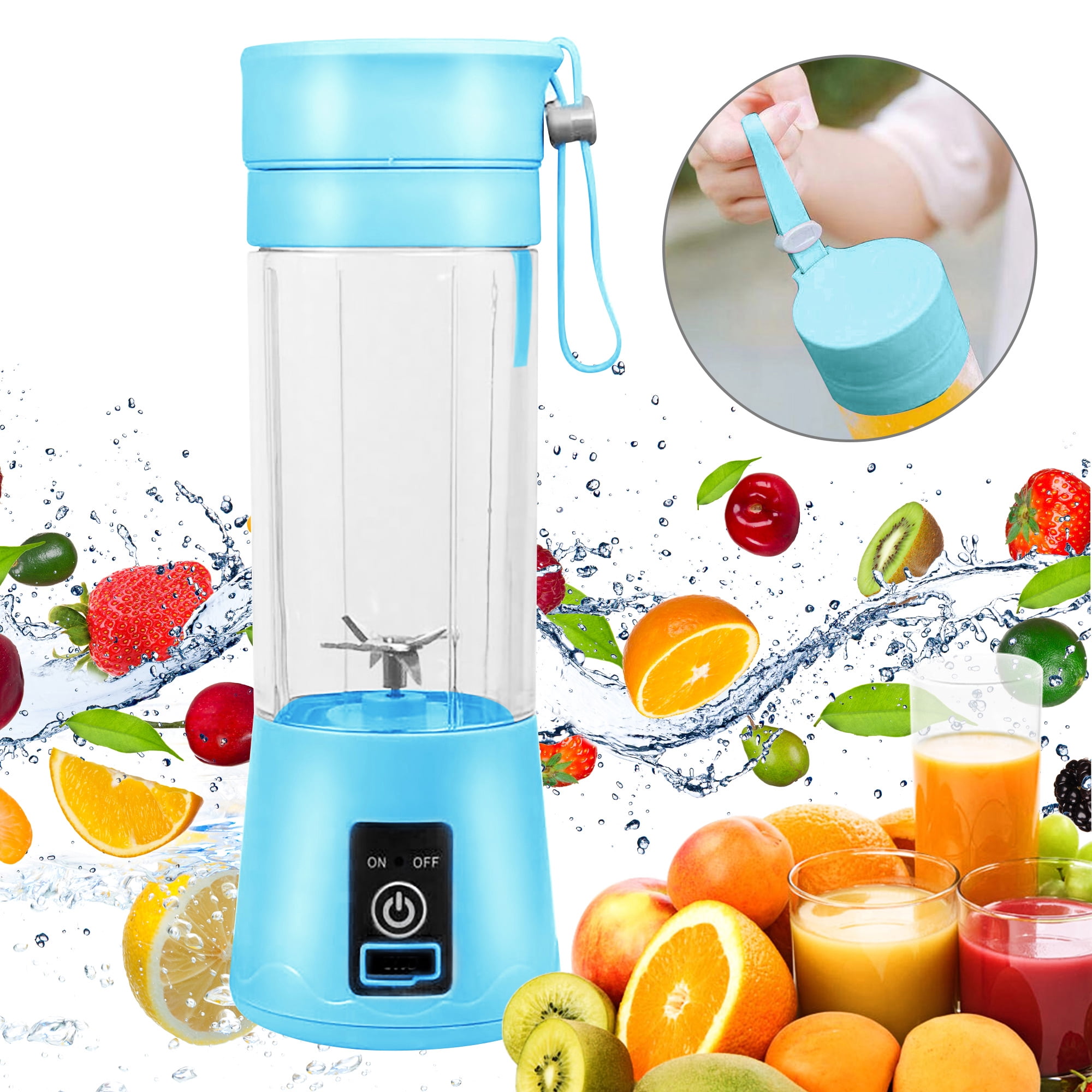 YouLoveIt Juicer Cup 380ML Personal Blender Travel Fruit Juicer Mixer Cup Small Electric Safety Individual Blender Baby Food Mixing Machince with Updated 6 Blades - Walmart.com