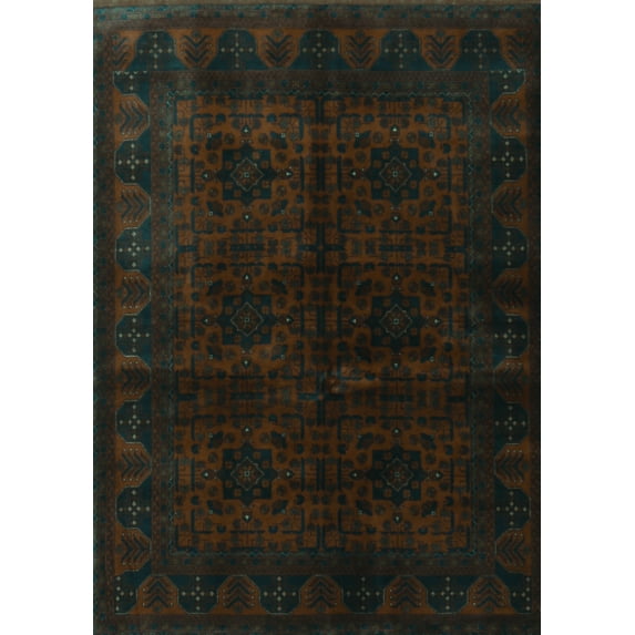 Ahgly Company Machine Washable Indoor Rectangle Persian Turquoise Blue Traditional Area Rugs, 5' x 7'