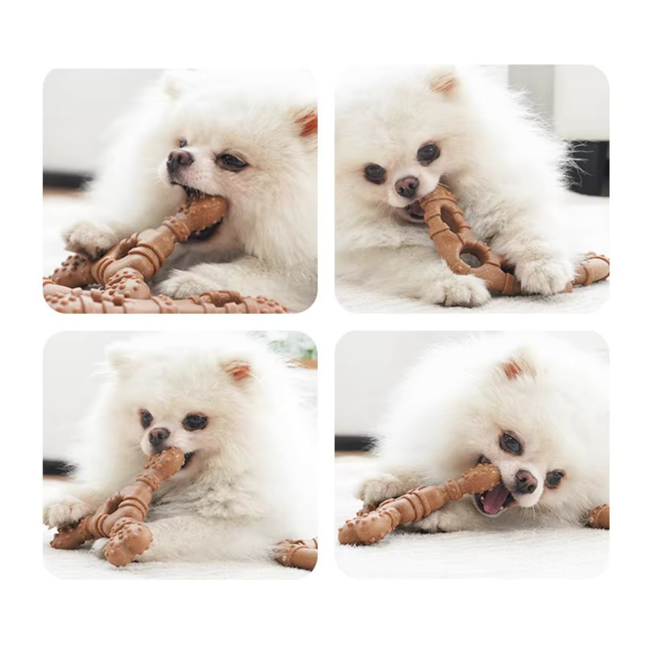 Newborn Dog Chew Toys,4 Pack Indestructible Dog Toys With Tough Wood-plastic Chew Toy Gift For Large Medium Small Breed
