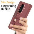 thumbnail image 2 of Slim Case for Samsung Galaxy Z Fold 7 [Built-in Screen Protector], Finger Ring Buckle Kickstand PU Leather [Comfortable Touch] Cover, Shockproof Full Protective Case for Galaxy Z Fold 7, Red, 2 of 3