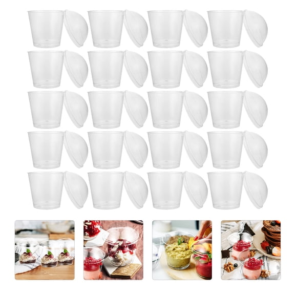 Soimiss Cups with Lids for Storage Made of Material Sufficient Quantity Practical in Use 25 Sets