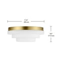 thumbnail image 2 of Globe Electric 2-Light Matte Brass Glam Flush Mount Ceiling Light with Tiered Glass Shade, 91005784, 2 of 9