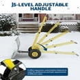 thumbnail image 4 of Garvee Heavy-Duty Wheeled 29W*16.5H" Snow Shovel, Metal Blade, 10" Wheels, Adjustable Angle/Height Handle, Black+Yellow, 4 of 6