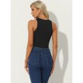 thumbnail image 3 of DARING DIVA Sleeveless Asymmetrical Halter Neck Tank Top Bodysuit XS Black, 3 of 6