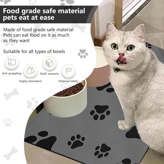 24x36 Inch Pet Feeding Mat, Absorbent Dog Water Mat, No Stains Cat Bowl Mat, Quick Dry Pet Placemat