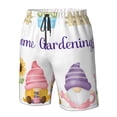 thumbnail image 4 of Balery Watercolor Gnome Garden Traje de Baño Estilo Hawaiano para Hombre, Shorts de Secado Rápido con Bolsillos-Small, 4 of 6
