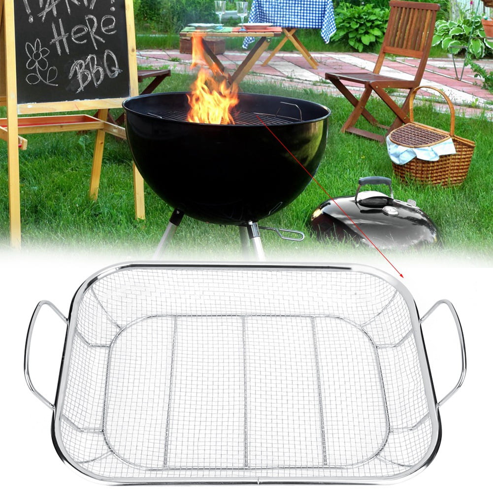 LYUMO Stainless Steel BBQ Grill Basket Barbecue Mesh ...