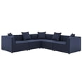 thumbnail image 1 of Modway Saybrook 103.5" 5-Piece Fabric Outdoor Patio Sectional Sofa in Navy, 1 of 11