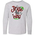thumbnail image 3 of Inktastic Christmas Jingle All the Way with Music Notes and Holly Long Sleeve Youth T-Shirt, 3 of 5