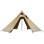 Ultralight 4 Person Tipi Hot Tent with Fire Retardant Stove Jack for Flue Pipes with 2 Doors Height 7.2FT