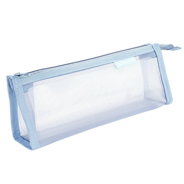 Meitianfacai Pencil Pouches for School, Nylon Large Capacity Stationery Bag Student Exam Pencil Case Mesh Stationery Box Storage Bag Three-dimensional Transparent Makeup Bag Back to School Supplies