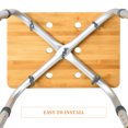 thumbnail image 4 of Patiojoy Bathroom Stool Square Bath Wash Armless Chair Bamboo & Aluminum Tube, 4 of 7