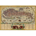 thumbnail image 2 of Hogenberg, Braun 18x14 Gold Ornate Wood Framed with Double Matting Museum Art Print Titled - Venice Italy, 2 of 4