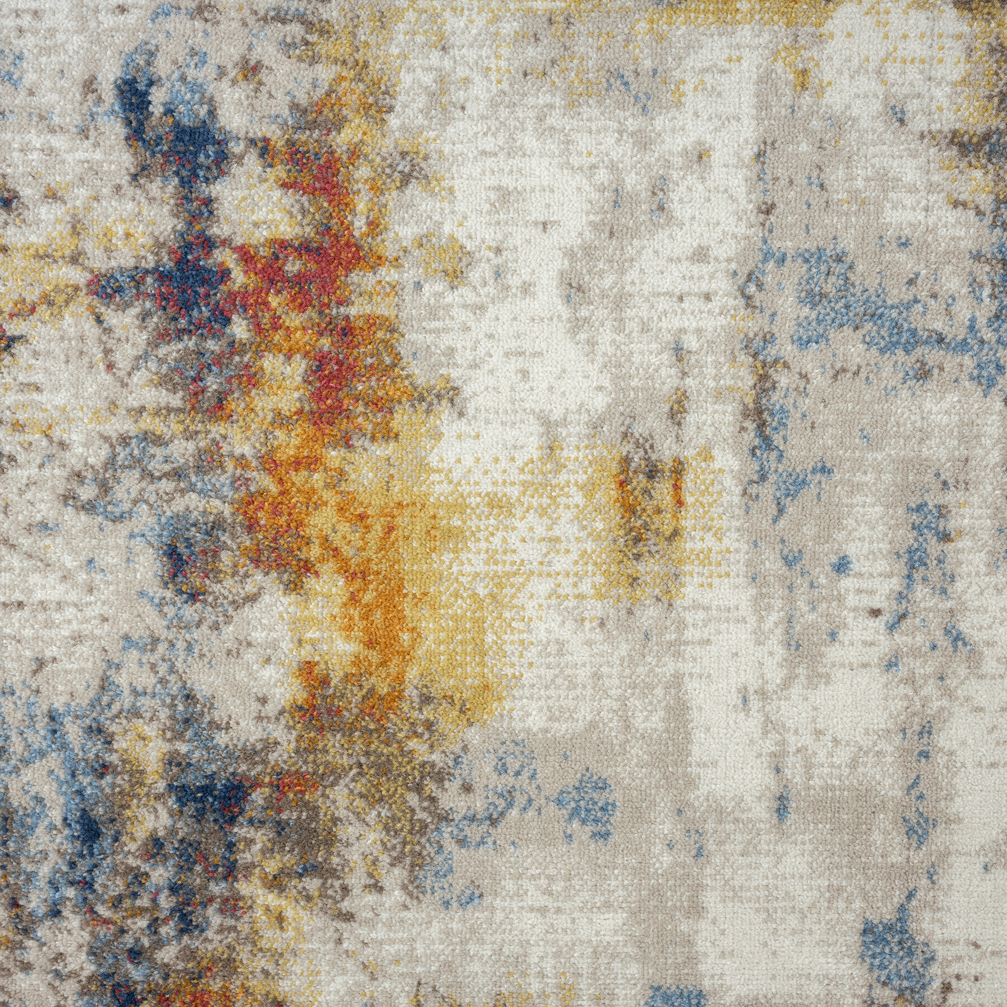 Chelsea Contemporary Abstract 6'7'' x 9'3'' Multi and Blue Polypropylene Indoor Area Rug, 6.7' x 9'
