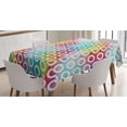 thumbnail image 1 of Ambesonne Digital Tablecloth Rectangular Table Cover, Rounds on Fractal Backdrop, 52"x70", Multicolor, 1 of 3