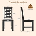 thumbnail image 4 of Giantex Wood Dining Chair Set of 2, 100% Solid Rubber Wood Kitchen Chairs, Black, 4 of 9