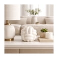 thumbnail image 2 of Knot Orb for Home Decor - Rough Sculpture and Figurine for Bathroom, Office, Room and Shelf Decor - Modern Stoneware Ceramic Accent Ornament for Living Room and Coffee Table - 8", White, 2 of 11