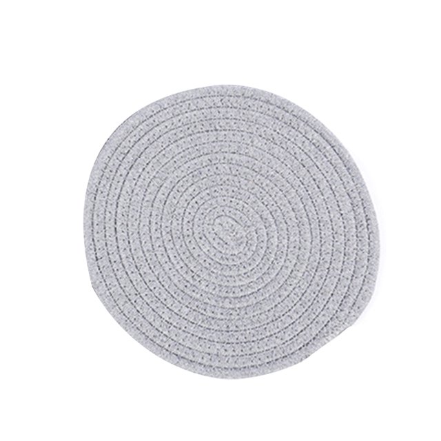 CAROOTU Dessous de Verre Rond en Coton et Lin Résistant à la Chaleur Tapis de Table à Manger pour la Maison Protège la Table contre le Brûlure 11/18/24cm