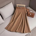 thumbnail image 2 of QHFBli Women's High Waisted Midi Skirts Summer Business Casual Flare Dressy Work A Line Pleated Skirt with Pockets, 2 of 3