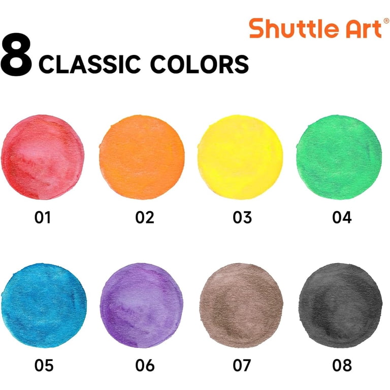 Shuttle Art 24-Pack Watercolor Set with Brushes & Color Wheels photo 5