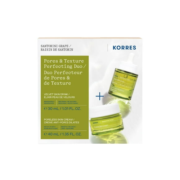 KORRES / Santorini Duo Raisin Ensemble de Régime / Boisson en Velours pour le Visage Huile & Crème pour la Peau