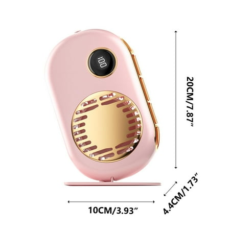 

YiFudd 2024 New Border Handheld Neck Hanging Fan Digital Display Large Capacity Desktop Portable USB Silent Fan
