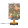 thumbnail image 2 of Alpaca Floral Polka Dots Bedside Table Lamp Desk Warm Lights with USB Charging Port Cylinder LED Lamps for Bedroom Living Room Office, 2 of 7