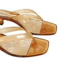 thumbnail image 5 of Women's Clear Jelly Shoes Low Kitten Heel Sandals Flip Flops Square Toe Transparent Outdoor Trendy Dressy Casual Beach Summer Vacation, 37, 5 of 9