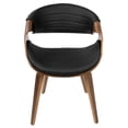 thumbnail image 5 of Symphony Mid-Century Modern Dining/Accent Chair in Walnut Wood and Black Faux Leather by LumiSource, 5 of 5