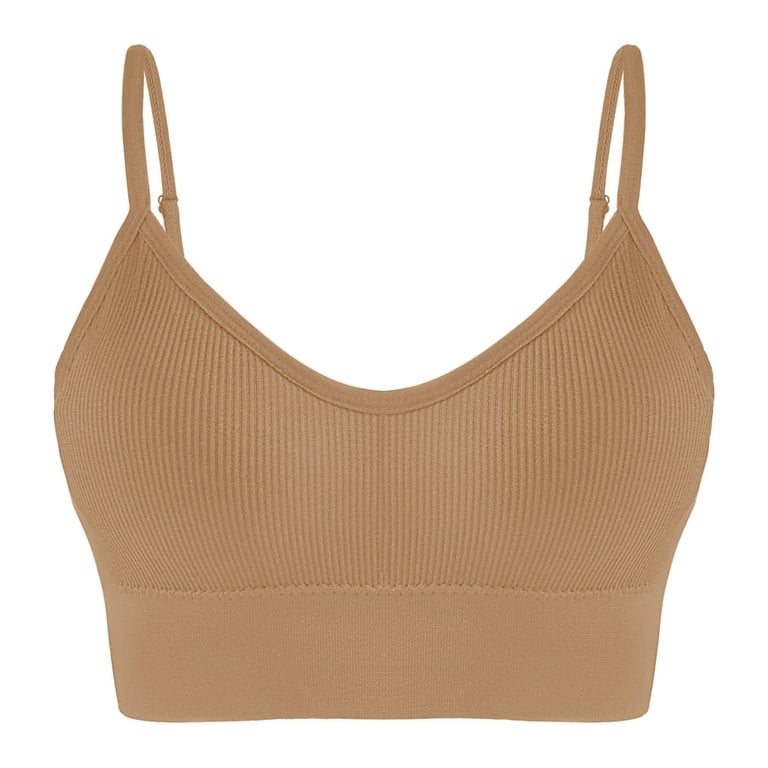 qolati Sports Bras for Women Open Back Adjustable Thin Spaghetti 