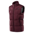 thumbnail image 1 of Frontwalk Women Heated Vest Sleeveless Outwear Solid Color Waistcoat Unisex Thicken Heating Coat Full Zip Puffer Jacket Claret 2XL, 1 of 4