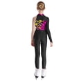 thumbnail image 2 of Sxiwei Ice Skating Training Bodysuit for Girls Gymnastic Jumpsuit Metallic Patchwork Figure Ice Hot Pink 8, 2 of 7