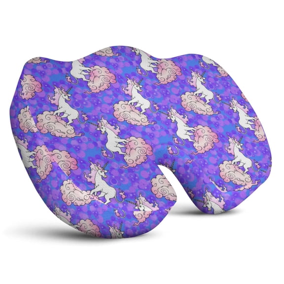 Premium Unicorn Pattern Memory Foam Seat Cushion Ergonomic Chair Pad for Office Chair, Car, Airplane & Bleachers Sciatica, Tailbone Hip & Back Pain Relief - Chair Cushion for Long Office Workers.